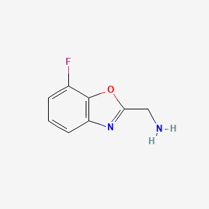 molecular formula C8H7FN2O B11726311 7-Fluorobenzoxazole-2-methanamine 