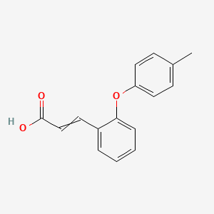 molecular formula C16H14O3 B11726316 3-[2-(4-Methylphenoxy)phenyl]-2-propenoic acid CAS No. 320423-54-9