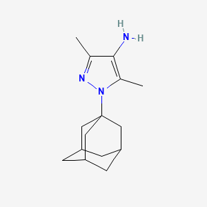 molecular formula C15H23N3 B11726357 Pyrazol-4-amine, 1-(1-adamantyl)-3,5-dimethyl- 