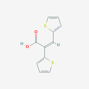 molecular formula C11H8O2S2 B11726370 2,3-Di-thiophen-2-yl-acrylic acid 