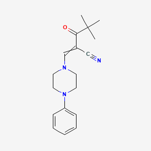 4,4-Dimethyl-3-oxo-2-[(4-phenylpiperazin-1-yl)methylidene]pentanenitrile