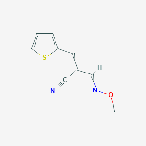 molecular formula C9H8N2OS B11726499 2-[(Methoxyimino)methyl]-3-(thiophen-2-YL)prop-2-enenitrile 