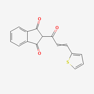 molecular formula C16H10O3S B11726500 2-[3-(thiophen-2-yl)prop-2-enoyl]-2,3-dihydro-1H-indene-1,3-dione 