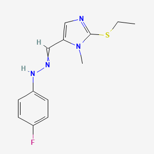 2-(ethylsulfanyl)-5-{[2-(4-fluorophenyl)hydrazin-1-ylidene]methyl}-1-methyl-1H-imidazole