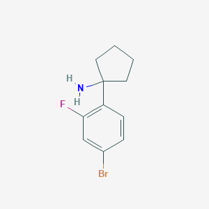 molecular formula C11H13BrFN B11726555 1-(4-Bromo-2-fluorophenyl)cyclopentanamine 