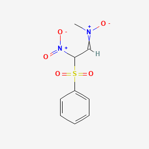 molecular formula C9H10N2O5S B11726620 (E)-N-(2-nitro-2-(phenylsulfonyl)ethylidene)methanamine oxide 