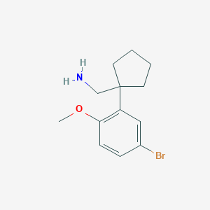 molecular formula C13H18BrNO B11726686 1-(5-Bromo-2-methoxyphenyl)cyclopentanemethanamine 