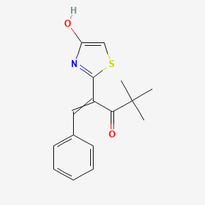 molecular formula C16H17NO2S B11726714 2-(4-Hydroxy-1,3-thiazol-2-yl)-4,4-dimethyl-1-phenylpent-1-en-3-one 