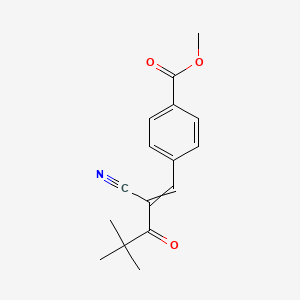 molecular formula C16H17NO3 B11726724 Methyl 4-[2-cyano-2-(2,2-dimethylpropanoyl)eth-1-EN-1-YL]benzoate 