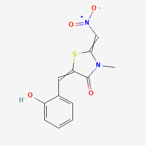 5-[(2-Hydroxyphenyl)methylidene]-3-methyl-2-(nitromethylidene)-1,3-thiazolidin-4-one