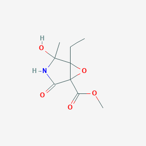 B117268 6-Oxa-3-azabicyclo(3.1.0)hexane-1-carboxylic acid, 5-ethyl-4-hydroxy-4-methyl-2-oxo-, methyl ester CAS No. 142438-63-9