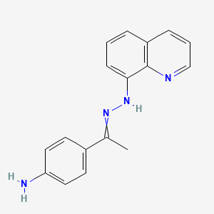 molecular formula C17H16N4 B11726847 4-{1-[2-(Quinolin-8-YL)hydrazin-1-ylidene]ethyl}aniline 