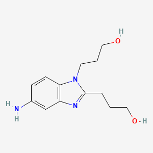 molecular formula C13H19N3O2 B11726853 3-[5-Amino-2-(3-hydroxy-propyl)-benzoimidazol-1-yl]-propan-1-ol 