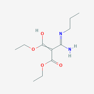 molecular formula C11H20N2O4 B11726892 1,3-Diethyl 2-[amino(propylamino)methylidene]propanedioate 