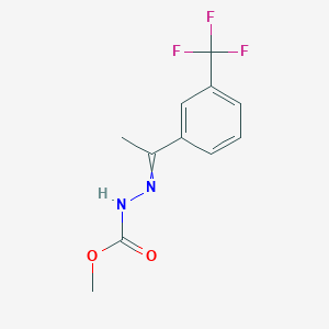 molecular formula C11H11F3N2O2 B11726903 N'-{1-[3-(trifluoromethyl)phenyl]ethylidene}methoxycarbohydrazide 