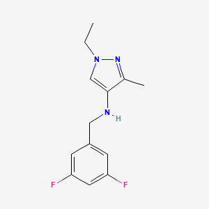 molecular formula C13H15F2N3 B11726917 N-[(3,5-difluorophenyl)methyl]-1-ethyl-3-methyl-1H-pyrazol-4-amine 