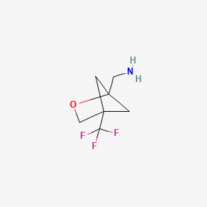 molecular formula C7H10F3NO B11726919 (4-(Trifluoromethyl)-2-oxabicyclo[2.1.1]hexan-1-yl)methanamine 