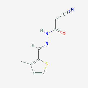 molecular formula C9H9N3OS B11726939 2-cyano-N'-[(3-methylthiophen-2-yl)methylidene]acetohydrazide 