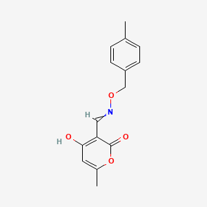 4-hydroxy-6-methyl-3-({[(4-methylphenyl)methoxy]imino}methyl)-2H-pyran-2-one