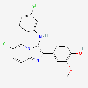 4-[6-Chloro-3-(3-chloroanilino)imidazo[1,2-a]pyridin-2-yl]-2-methoxyphenol