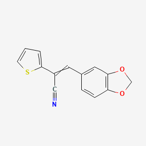 molecular formula C14H9NO2S B11727041 2-Thiopheneacetonitrile, alpha-(1,3-benzodioxol-5-ylmethylene)-, (alphaE)- 