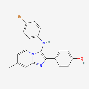 4-[3-(4-Bromoanilino)-7-methylimidazo[1,2-a]pyridin-2-yl]phenol
