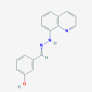 3-{[2-(Quinolin-8-yl)hydrazin-1-ylidene]methyl}phenol