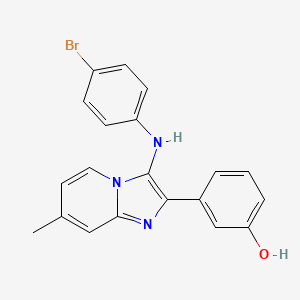 3-[3-(4-Bromoanilino)-7-methylimidazo[1,2-a]pyridin-2-yl]phenol