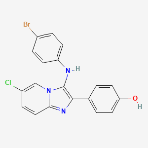 4-[3-(4-Bromoanilino)-6-chloroimidazo[1,2-a]pyridin-2-yl]phenol