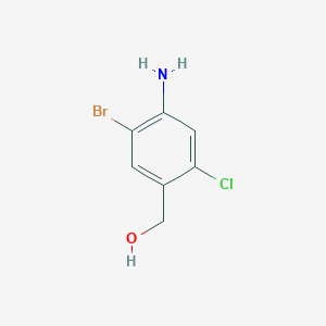 molecular formula C7H7BrClNO B11727109 (4-Amino-5-bromo-2-chloro-phenyl)-methanol 