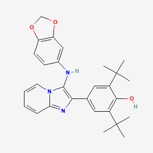 4-[3-(1,3-Benzodioxol-5-ylamino)imidazo[1,2-a]pyridin-2-yl]-2,6-ditert-butylphenol