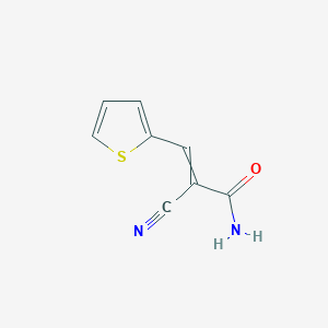 molecular formula C8H6N2OS B11727148 2-Cyano-3-(thiophen-2-yl)prop-2-enamide 