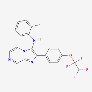 molecular formula C21H16F4N4O B1172715 N-(2-methylphenyl)-2-[4-(1,1,2,2-tetrafluoroethoxy)phenyl]imidazo[1,2-a]pyrazin-3-amine 