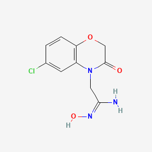 molecular formula C10H10ClN3O3 B11727157 (Z)-2-(6-chloro-3-oxo-3,4-dihydro-2H-1,4-benzoxazin-4-yl)-N'-hydroxyethanimidamide 