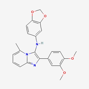 molecular formula C23H21N3O4 B1172719 N-(1,3-benzodioxol-5-yl)-2-(3,4-dimethoxyphenyl)-5-methylimidazo[1,2-a]pyridin-3-amine 