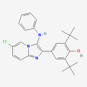 4-(3-Anilino-6-chloroimidazo[1,2-a]pyridin-2-yl)-2,6-ditert-butylphenol