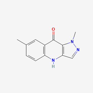 molecular formula C12H11N3O B11727219 1,7-Dimethyl-1,4-dihydro-pyrazolo[4,3-b]quinolin-9-one CAS No. 384812-86-6