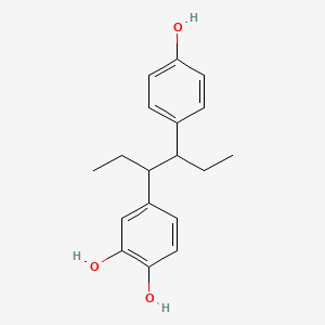 molecular formula C18H22O3 B11727223 4-[4-(4-Hydroxyphenyl)hexan-3-yl]benzene-1,2-diol 