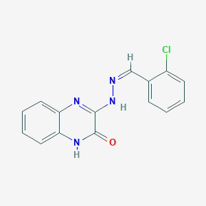 3-[(2E)-2-[(2-chlorophenyl)methylidene]hydrazin-1-yl]-1,2-dihydroquinoxalin-2-one