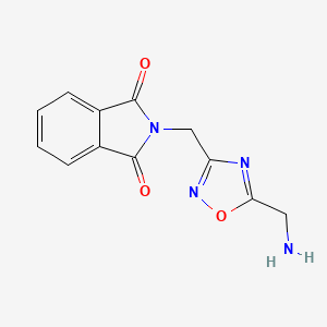 molecular formula C12H10N4O3 B11727253 2-{[5-(aminomethyl)-1,2,4-oxadiazol-3-yl]methyl}-1H-isoindole-1,3(2H)-dione 