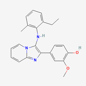 molecular formula C23H23N3O2 B1172726 4-[3-(2-Ethyl-6-methylanilino)imidazo[1,2-a]pyridin-2-yl]-2-methoxyphenol 