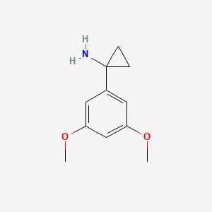 molecular formula C11H15NO2 B11727284 1-(3,5-Dimethoxyphenyl)cyclopropanamine 