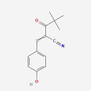 molecular formula C14H15NO2 B11727291 2-[(4-Hydroxyphenyl)methylidene]-4,4-dimethyl-3-oxopentanenitrile 