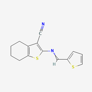 2-[(E)-[(thiophen-2-yl)methylidene]amino]-4,5,6,7-tetrahydro-1-benzothiophene-3-carbonitrile