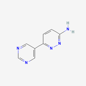 molecular formula C8H7N5 B11727310 6-(Pyrimidin-5-YL)pyridazin-3-amine 