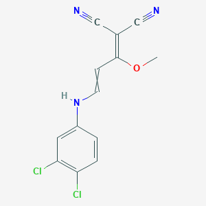 molecular formula C13H9Cl2N3O B11727327 2-{3-[(3,4-Dichlorophenyl)amino]-1-methoxyprop-2-en-1-ylidene}propanedinitrile 