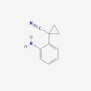 molecular formula C10H10N2 B11727332 1-(2-Aminophenyl)cyclopropanecarbonitrile 