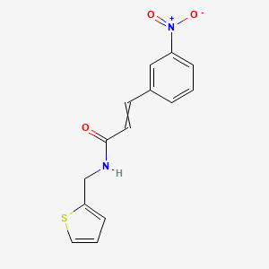 molecular formula C14H12N2O3S B11727333 3-(3-nitrophenyl)-N-[(thiophen-2-yl)methyl]prop-2-enamide 