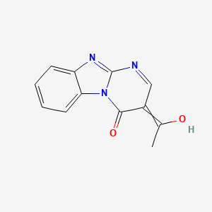 molecular formula C12H9N3O2 B11727411 3-(1-Hydroxyethylidene)pyrimido[1,2-a]benzimidazol-4-one 