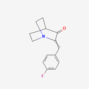 molecular formula C14H14FNO B11727435 2-[(4-Fluorophenyl)methylidene]-1-azabicyclo[2.2.2]octan-3-one CAS No. 24782-61-4